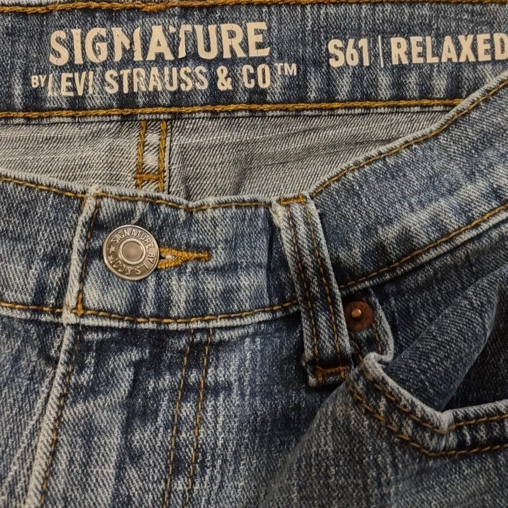 Signature By Levi Strauss S61 Jeans Mens 29x28 Relaxed 5 Pocket Blue Denim